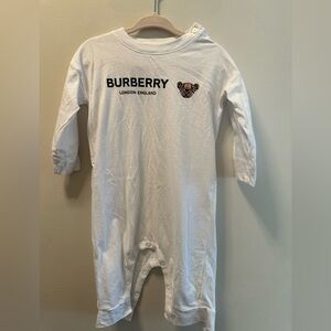 Burberry Baby Footie with Logo